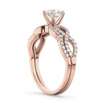Infinity Twisted Diamond Matching Bridal Set in 14K Rose Gold (0.34ct)