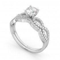 Infinity Twisted Diamond Matching Bridal Set in 18K White Gold (0.34ct)