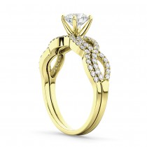 Infinity Twisted Diamond Matching Bridal Set in 18K Yellow Gold (0.34ct)
