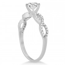Infinity Asscher-Cut Diamond Bridal Ring Set 14k White Gold (0.63ct)