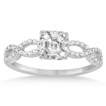 Infinity Asscher-Cut Diamond Bridal Ring Set Platinum (0.63ct)