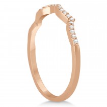 Infinity Cushion-Cut Diamond Bridal Ring Set 14k Rose Gold (0.63ct)