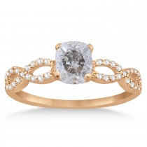 Infinity Cushion-Cut Salt & Pepper Diamond Bridal Ring Set 14k Rose Gold (0.63ct)