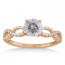 Twisted Infinity Round Salt & Pepper Diamond Bridal Ring Set 18k Rose Gold (0.63ct)
