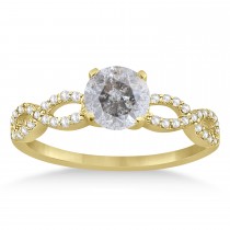 Twisted Infinity Round Salt & Pepper Diamond Bridal Ring Set 18k Yellow Gold (0.63ct)