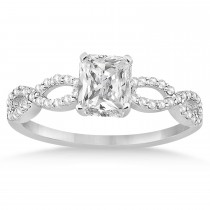 Infinity Radiant-Cut Lab Grown Diamond Bridal Ring Set 14k White Gold (0.63ct)