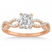 Infinity Radiant-Cut Lab Grown Diamond Bridal Ring Set 18k Rose Gold (0.63ct)