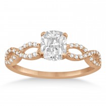 Infinity Cushion-Cut Diamond Bridal Ring Set 14k Rose Gold (0.88ct)