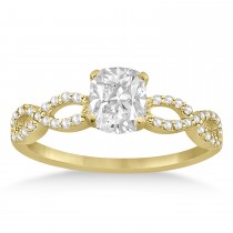 Infinity Cushion-Cut Diamond Bridal Ring Set 18k Yellow Gold (0.88ct)