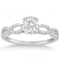 Infinity Cushion-Cut Lab Grown Diamond Bridal Ring Set 14k White Gold (0.88ct)