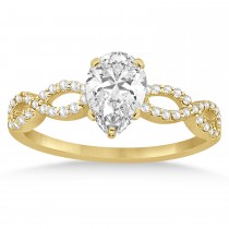 Infinity Pear-Cut Lab Grown Diamond Bridal Ring Set 14k Yellow Gold (0.88ct)
