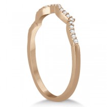 Twisted Infinity Round Lab Grown Diamond Bridal Ring Set 14k Rose Gold (0.88ct)