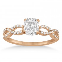 Infinity Cushion-Cut Diamond Bridal Ring Set 18k Rose Gold (1.13ct)