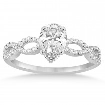 Infinity Pear-Cut Diamond Bridal Ring Set 14k White Gold (1.13ct)