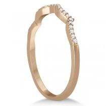 Twisted Infinity Round Lab Grown Diamond Bridal Ring Set 14k Rose Gold (1.13ct)