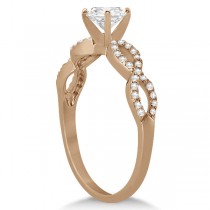 Twisted Infinity Round Lab Grown Diamond Bridal Ring Set 18k Rose Gold (1.13ct)