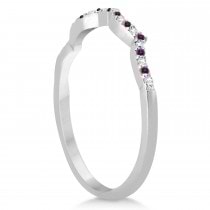 Infinity Style Alexandrite & Diamond Bridal Set 18K White Gold 1.29ct