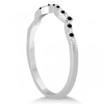 Black Diamond & Diamond Infinity Style Bridal Set 14k W. Gold 1.10ct