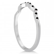 Black Diamond & Diamond Infinity Style Bridal Set 18k White Gold 1.10ct