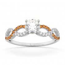 Infinity Diamond & Citrine Gemstone Engagement Ring Platinum (0.21ct)