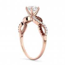Infinity Diamond & Garnet Engagement Ring in 18k Rose Gold (0.21ct)