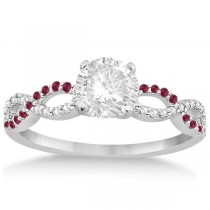 Infinity Diamond & Ruby Gemstone Engagement Ring Palladium 0.21ct