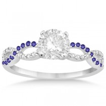 Infinity Diamond & Tanzanite Engagement Bridal Set Palladium (0.34ct)