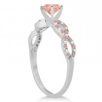 Diamond & Morganite Infinity Engagement Ring 18K White Gold 1.45ct