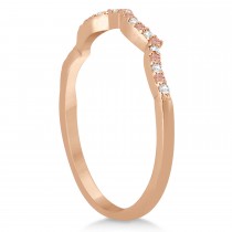 Infinity Style Morganite & Diamond Bridal Set 18K Rose Gold 1.29ct