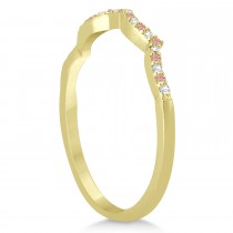 Morganite & Diamond Infinity Style Bridal Set 18K Yellow Gold 1.69ct