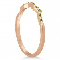 Peridot & Diamond Infinity Style Bridal Set 18k Rose Gold 1.25ct