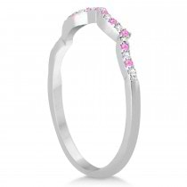 Diamond & Pink Sapphire Infinity Style Bridal Set 14k White Gold 2.24ct