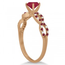 Infinity Style Preset Ruby & Diamond Bridal Set 14k Rose Gold 1.29ct