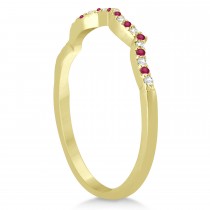 Ruby & Diamond Infinity Style Bridal Set 14k Yellow Gold 1.69ct