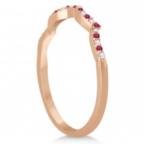Infinity Style Preset Ruby & Diamond Bridal Set 18k Rose Gold 1.29ct