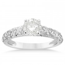 Diamond Swirl Engagement Ring Setting 14k White Gold (0.17ct)