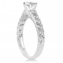 Diamond Swirl Engagement Ring Setting 18k White Gold 0.17ct