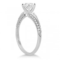 Knife Edge Diamond Engagement Ring with Band 18k White Gold (0.40ct)