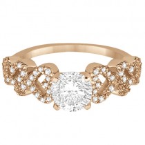 Heart Shape Diamond Engagement Ring Setting 14k Rose Gold (0.30ct)