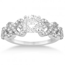 Heart Shape Diamond Engagement Ring Setting 14k White Gold (0.30ct)