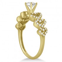 Heart Shape Diamond Engagement Ring Setting 14k Yellow Gold (0.30ct)