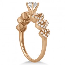 Heart Shape Diamond Engagement Ring Setting 18k Rose Gold (0.30ct)