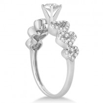 Heart Shape Pave Diamond Engagement Ring Setting Platinum (0.30ct)