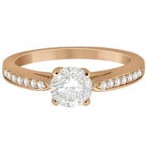 Petite Half-Eternity Diamond Engagement Ring 14k Rose Gold (0.14ct)