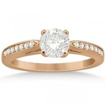 Petite Half-Eternity Diamond Engagement Ring 18k Rose Gold (0.14ct)