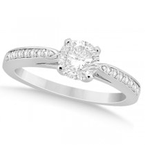 Petite Half-Eternity Diamond Engagement Ring Platinum (0.14ct)