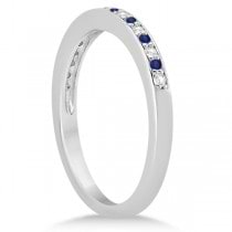 Blue Sapphire & Diamond Engagement Ring Set Platinum (0.55ct)