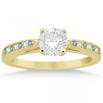Aquamarine &  Diamond Engagement Ring Set 14k Yellow Gold (0.55ct)