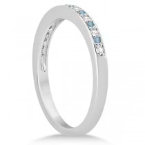 Aquamarine & Diamond Engagement Ring Set 18k White Gold (0.55ct)