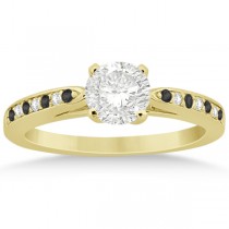 Black & White Diamond Engagement Ring 14k Yellow Gold 0.26ct